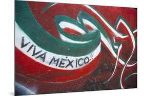 Mexico. Wall Painted to Celebrate Colors of Mexican Flag-Steve Ross-Mounted Premium Photographic Print