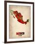 Mexico Watercolor Map-NaxArt-Framed Art Print