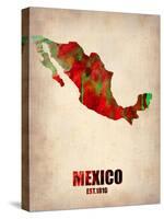 Mexico Watercolor Map-NaxArt-Stretched Canvas