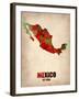 Mexico Watercolor Map-NaxArt-Framed Art Print