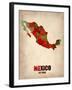 Mexico Watercolor Map-NaxArt-Framed Art Print