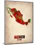 Mexico Watercolor Map-NaxArt-Mounted Art Print