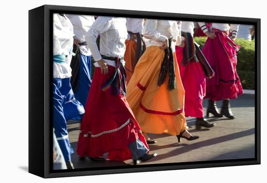 Mexico, Yucatan, Merida, Dancers with Swirling Skirts in Parade-Merrill Images-Framed Stretched Canvas