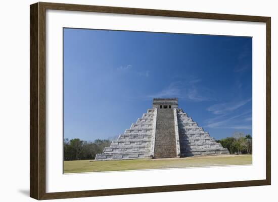 Mexico, Yucatan Peninsula, Yucatan, Chichen Itza, Kukulkan Pyramid-Adam Crowley-Framed Photographic Print