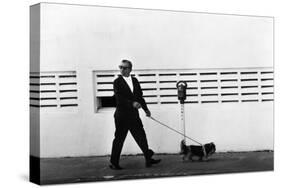 Meyer Lansky Walking Bruzzer on Miami Beach, 1979-null-Stretched Canvas