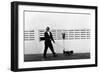 Meyer Lansky Walking Bruzzer on Miami Beach, 1979-null-Framed Photographic Print