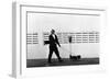 Meyer Lansky Walking Bruzzer on Miami Beach, 1979-null-Framed Photographic Print