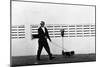 Meyer Lansky Walking Bruzzer on Miami Beach, 1979-null-Mounted Photographic Print