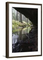 Mezni Potok Stream Flowing under a Rock, Ceske Svycarsko - Bohemian Switzerland Np, Czech Republic-Ruiz-Framed Photographic Print