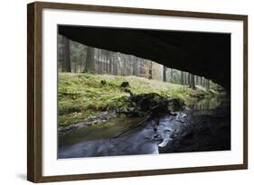 Mezni Potok - Stream Flowing under a Rock, Rynartice, Ceske Svycarsko, Czech Republic, November-Ruiz-Framed Photographic Print