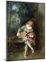 Mezzetin-Jean-Antoine Watteau-Mounted Premium Photographic Print