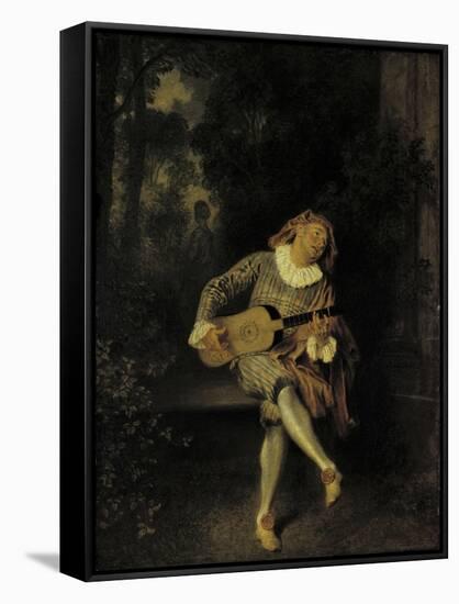 Mezzetin-Jean Antoine Watteau-Framed Stretched Canvas