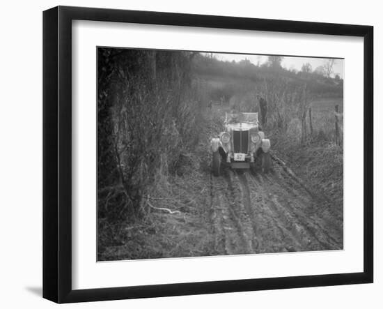 MG 18 - 80 of D Munro competing in the MG Car Club Trial, Kimble Lane, Chilterns, 1931-Bill Brunell-Framed Photographic Print