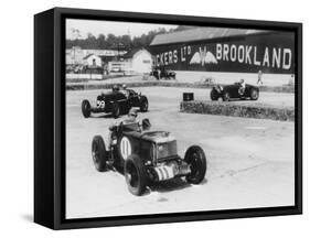 MG, Alfa Romeo, and Bugatti in British Empire Trophy Race at Brooklands, 1935-null-Framed Stretched Canvas