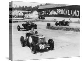 MG, Alfa Romeo, and Bugatti in British Empire Trophy Race at Brooklands, 1935-null-Stretched Canvas