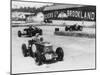 MG, Alfa Romeo, and Bugatti in British Empire Trophy Race at Brooklands, 1935-null-Mounted Premium Photographic Print