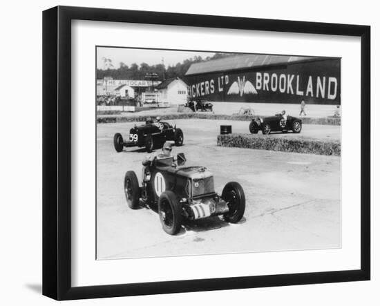 MG, Alfa Romeo, and Bugatti in British Empire Trophy Race at Brooklands, 1935-null-Framed Photographic Print