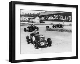 MG, Alfa Romeo, and Bugatti in British Empire Trophy Race at Brooklands, 1935-null-Framed Photographic Print