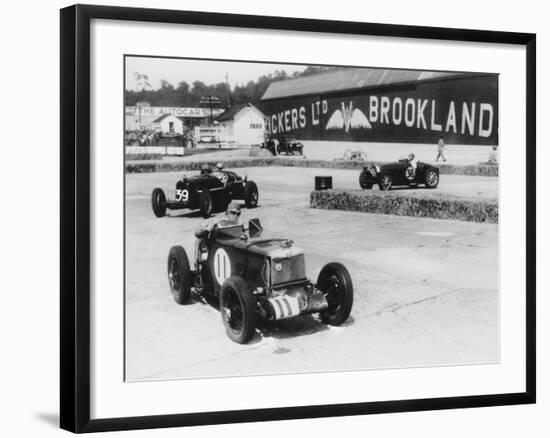 MG, Alfa Romeo, and Bugatti in British Empire Trophy Race at Brooklands, 1935-null-Framed Photographic Print