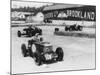 MG, Alfa Romeo, and Bugatti in British Empire Trophy Race at Brooklands, 1935-null-Mounted Photographic Print