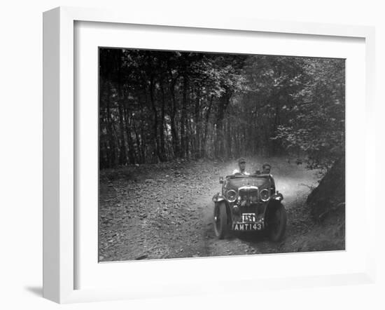 MG J2 competing in the B&HMC Brighton-Beer Trial, Fingle Bridge Hill, Devon, 1934-Bill Brunell-Framed Photographic Print