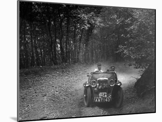 MG J2 competing in the B&HMC Brighton-Beer Trial, Fingle Bridge Hill, Devon, 1934-Bill Brunell-Mounted Photographic Print