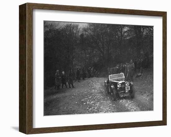MG J2 of Mrs MM Riley climbing Nailsworth Ladder, Sunbac Colmore Trial, Gloucestershire, 1934-Bill Brunell-Framed Photographic Print