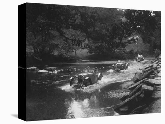 MG J2s of Kennneth and Doreen Evans, Mid Surrey AC Barnstaple Trial, Tarr Steps, Exmoor, 1934-Bill Brunell-Stretched Canvas