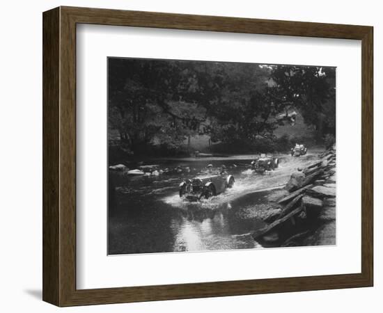 MG J2s of Kennneth and Doreen Evans, Mid Surrey AC Barnstaple Trial, Tarr Steps, Exmoor, 1934-Bill Brunell-Framed Photographic Print