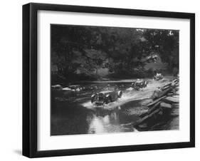 MG J2s of Kennneth and Doreen Evans, Mid Surrey AC Barnstaple Trial, Tarr Steps, Exmoor, 1934-Bill Brunell-Framed Photographic Print