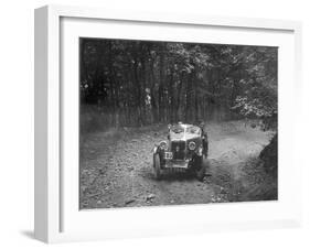 MG M type taking part in the B&HMC Brighton-Beer Trial, Fingle Bridge Hill, Devon, 1934-Bill Brunell-Framed Photographic Print