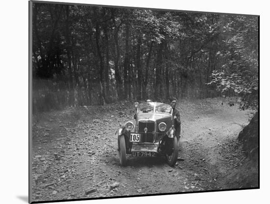 MG M type taking part in the B&HMC Brighton-Beer Trial, Fingle Bridge Hill, Devon, 1934-Bill Brunell-Mounted Photographic Print