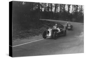 MG Magnette of AA Rigby leading JR Grices Riley Brooklands at Donington Park, Leicestershire, 1935-Bill Brunell-Stretched Canvas