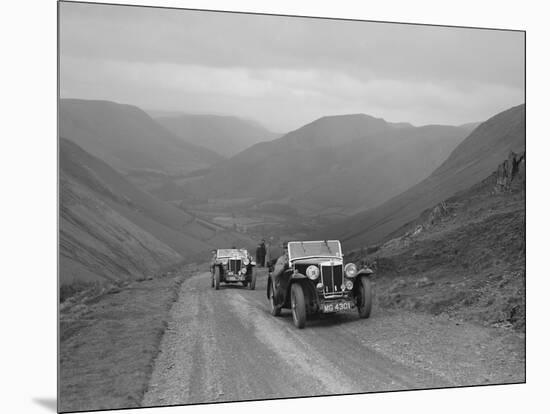 MG Magnette of WS Whittard and MG TA of Maurice Toulmin, MG Car Club Abingdon Trial/Rally, 1939-Bill Brunell-Mounted Photographic Print