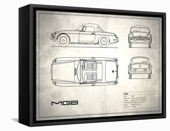 MG MGB White-Mark Rogan-Framed Stretched Canvas