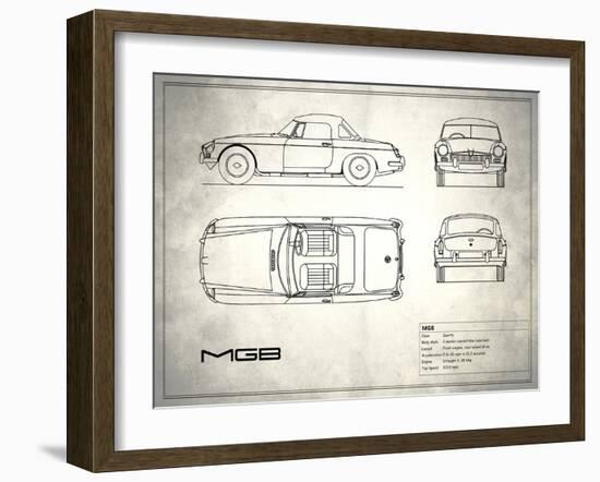 MG MGB White-Mark Rogan-Framed Art Print