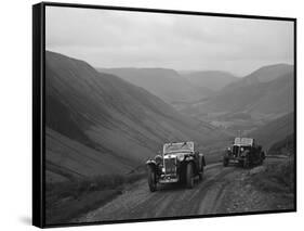 MG PA and Morris 8 tourer competing in the MG Car Club Abingdon Trial/Rally, 1939-Bill Brunell-Framed Stretched Canvas