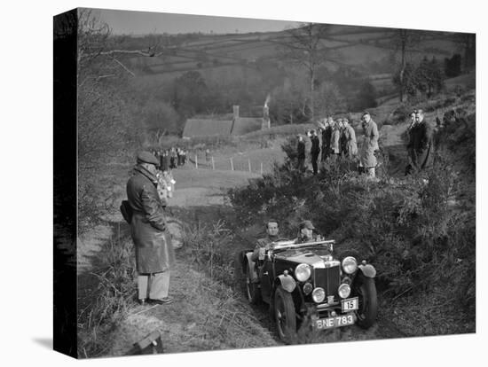 MG PA of G Tyrer competing in the MG Car Club Midland Centre Trial, 1938-Bill Brunell-Stretched Canvas
