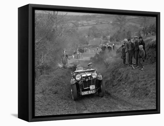 MG PA of JH Clent competing in the MG Car Club Midland Centre Trial, 1938-Bill Brunell-Framed Stretched Canvas