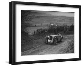 MG TA of JES Jones of the Cream Cracker Team at the MG Car Club Midland Centre Trial, 1938-Bill Brunell-Framed Photographic Print