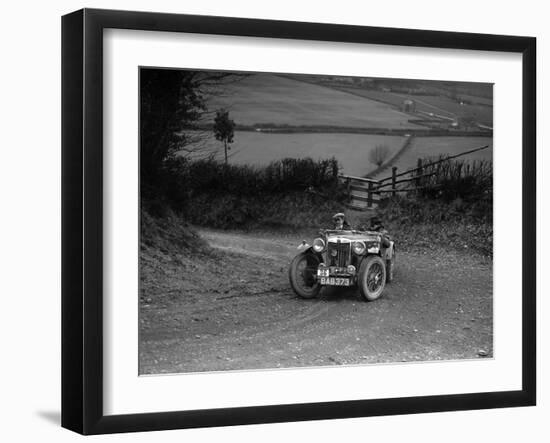 MG TA of NH Grove competing in the MG Car Club Midland Centre Trial, 1938-Bill Brunell-Framed Photographic Print