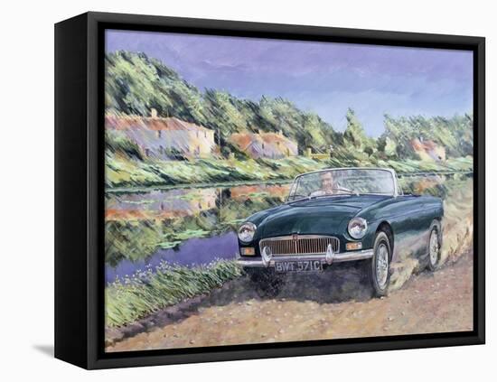 Mgb by a French Canal-Clive Metcalfe-Framed Stretched Canvas