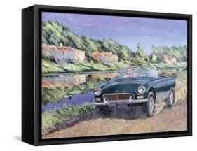 Mgb by a French Canal-Clive Metcalfe-Framed Stretched Canvas
