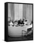 MGM Movie Mogul Louis B. Mayer, Sitting at His Desk in His Office-Walter Sanders-Framed Stretched Canvas