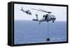 Mh-60S Sea Hawk Helicopters Conduct a Vertical Replenishment-null-Framed Stretched Canvas