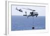 Mh-60S Sea Hawk Helicopters Conduct a Vertical Replenishment-null-Framed Photographic Print