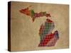 MI Colorful Counties-Red Atlas Designs-Stretched Canvas