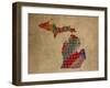 MI Colorful Counties-Red Atlas Designs-Framed Giclee Print