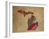 MI Colorful Counties-Red Atlas Designs-Framed Giclee Print