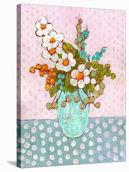 Mia Daisy Flowers Botanical-Blenda Tyvoll-Stretched Canvas